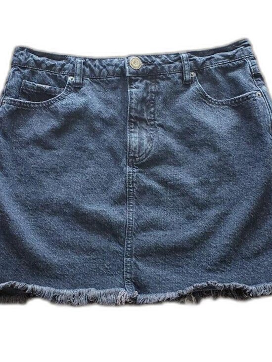 O'Neill Dresses & Skirts - O'Neill Black Denim Frayed Hem Skirt Size 7 Classic 5-Pocket 100% Cotton